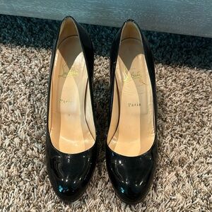Christian Louboutin patent black heels